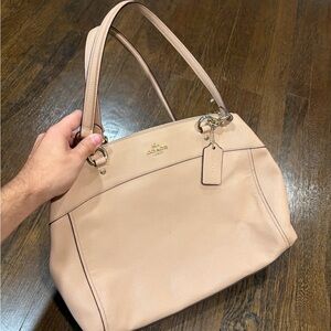 Cream Coach leather tote purse